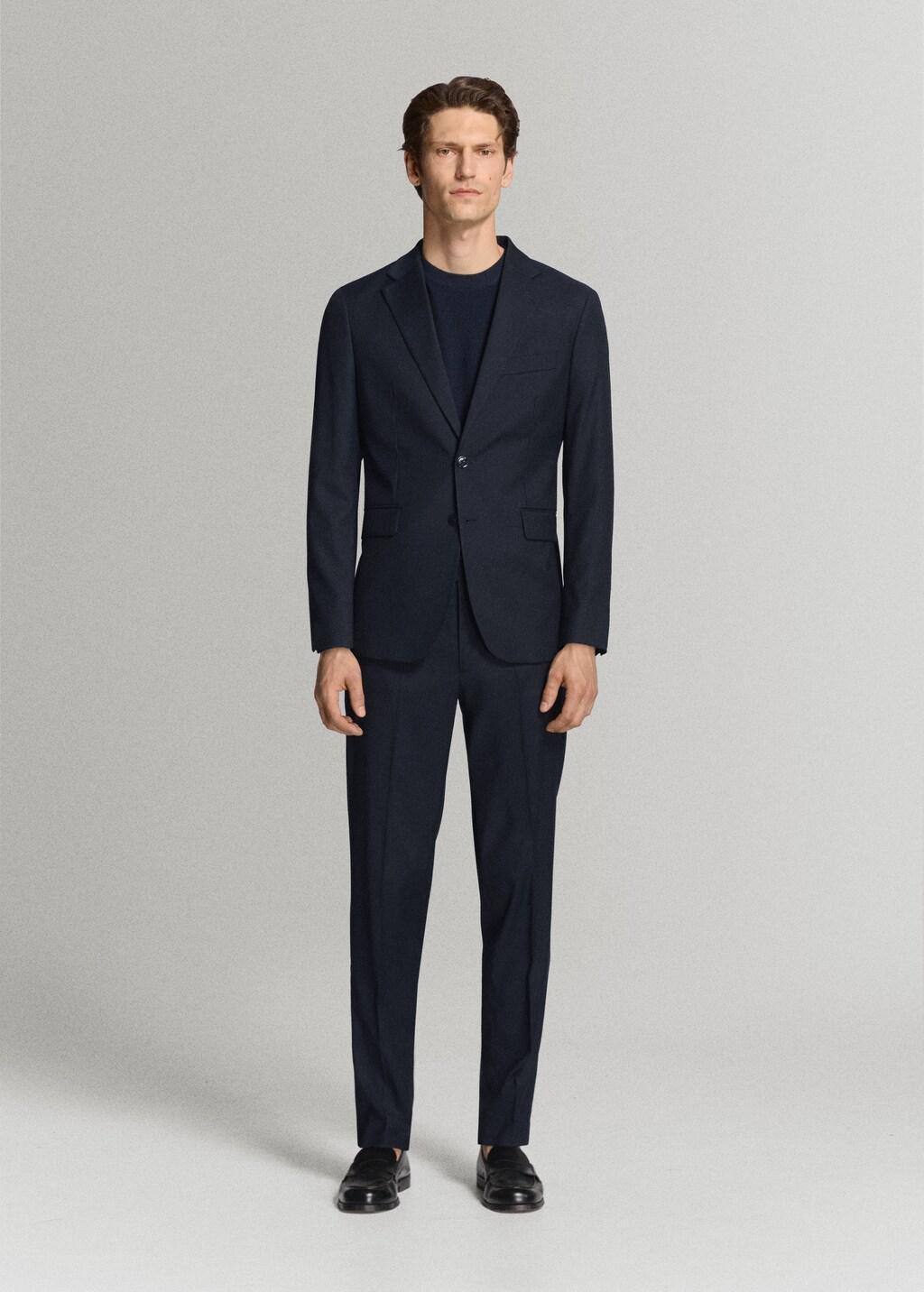 Blue Milan Slim-Fit Suit Jacket, Navy, large image number 0