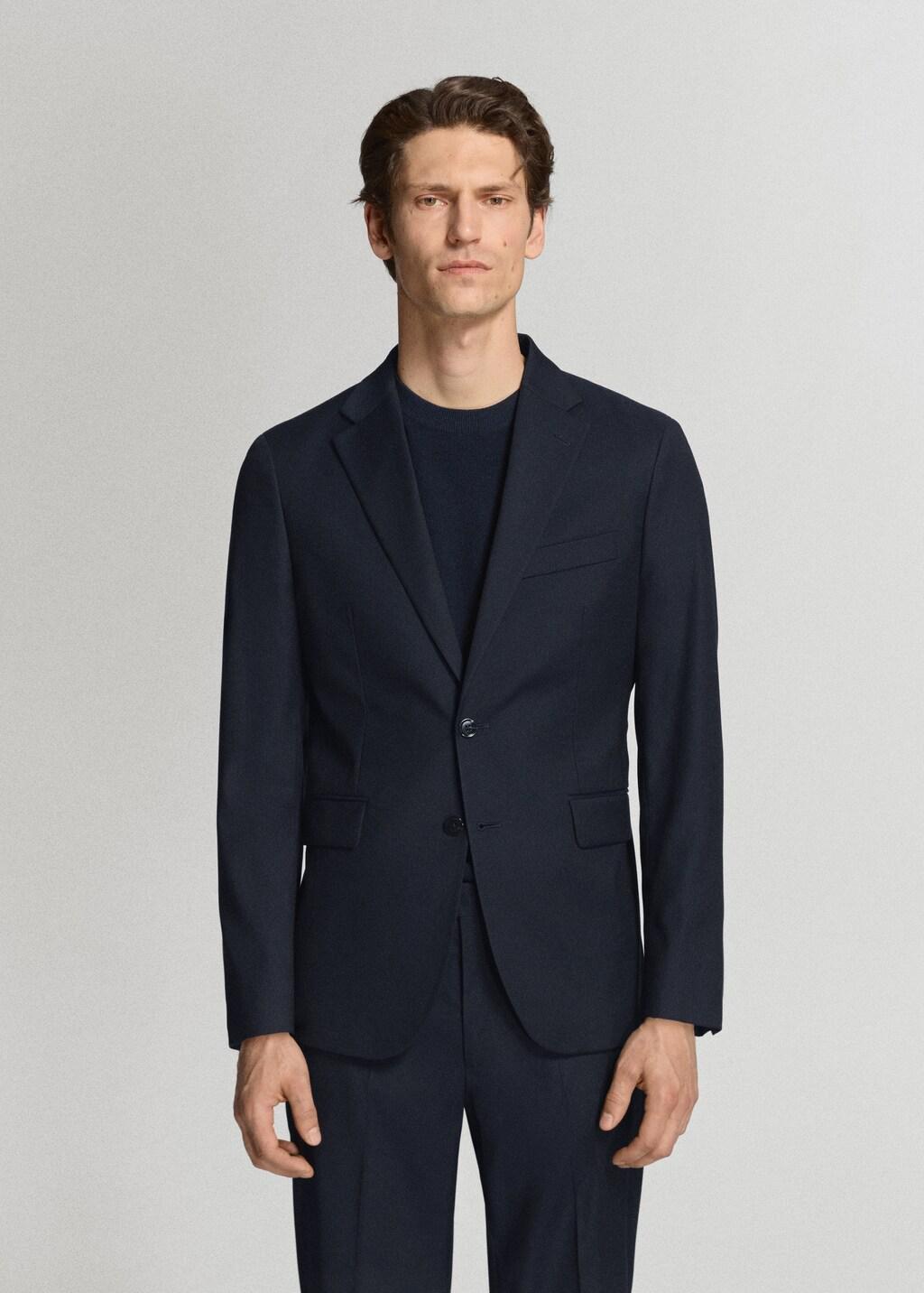 Blue Milan Slim-Fit Suit Jacket, Navy, large image number 3