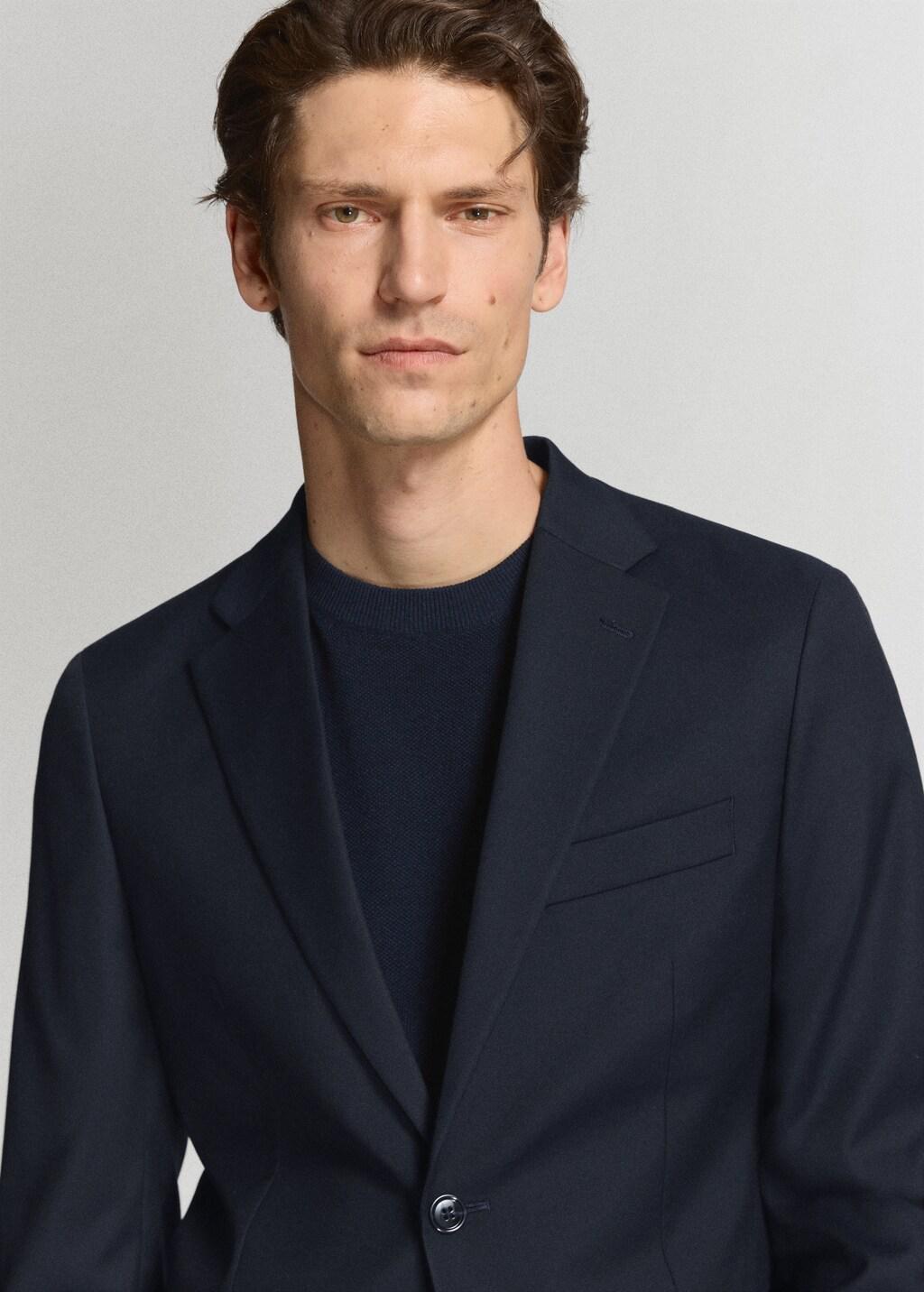 Blue Milan Slim-Fit Suit Jacket, Navy, large image number 4
