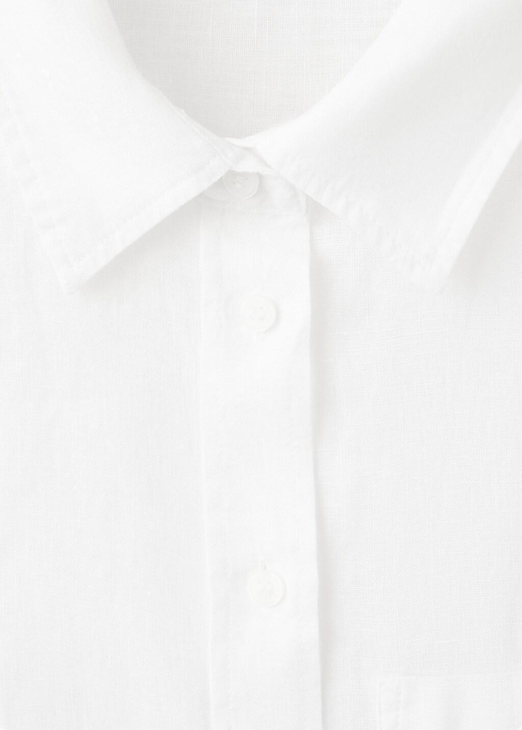 White Pocket Linen Shirt, Natural White, large image number 1