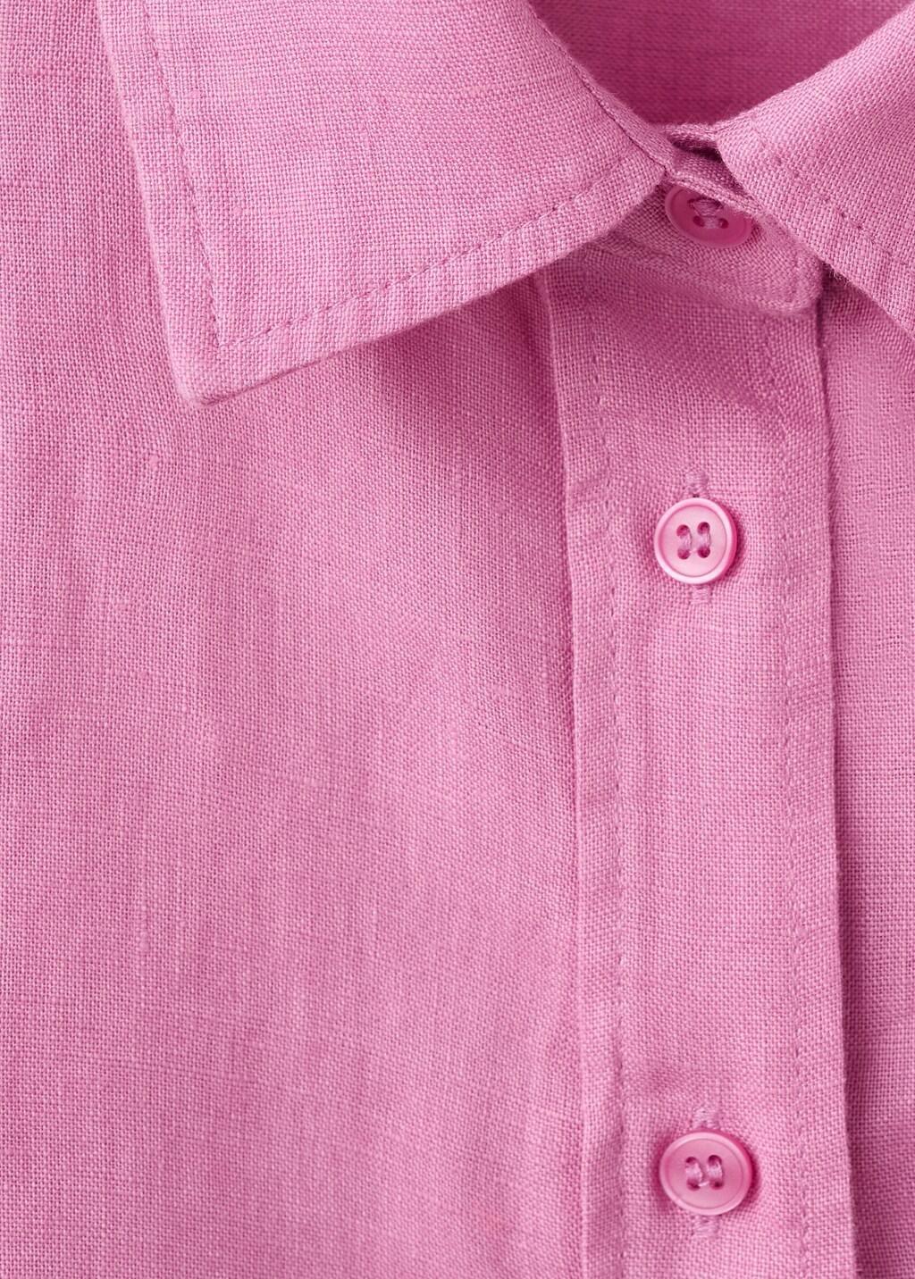 Pink Pocket Linen Shirt, Pink, large image number 1