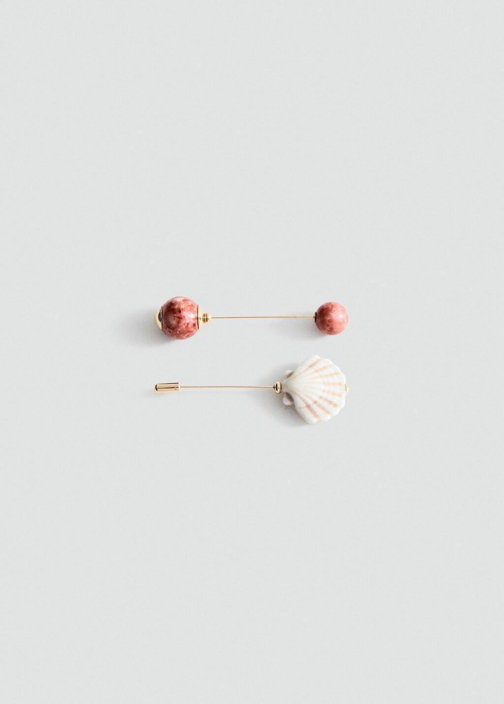 Gold Set Of 2 Combined Brooches, Gold, large image number 3