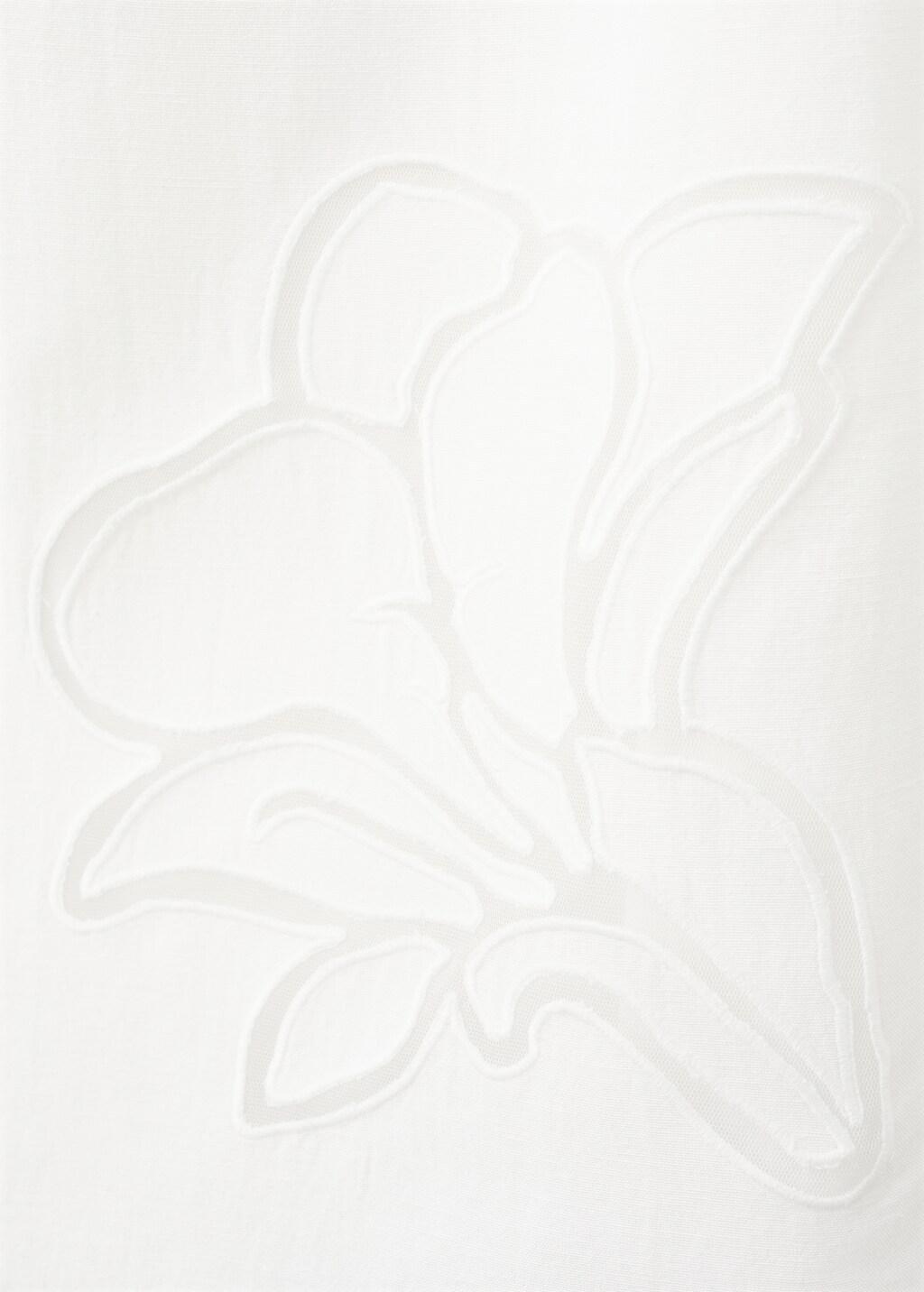 WHITE Linen skirt with floral embroidery, White, large image number 1