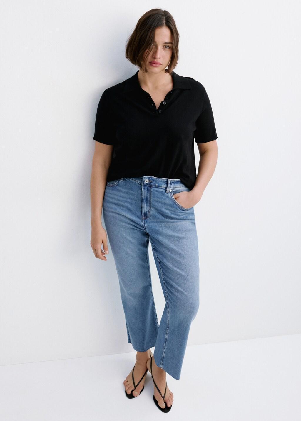 Blue Sienna Flared Cropped Jeans, Open Blue, large image number 6