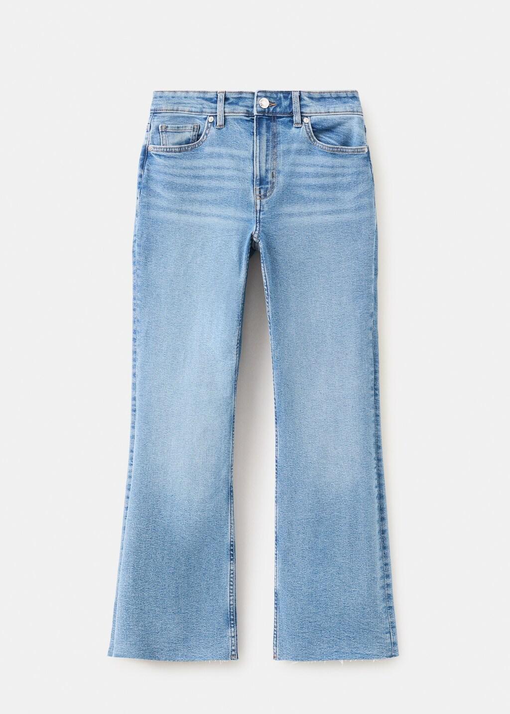 Blue Sienna Flared Cropped Jeans, Open Blue, large image number 8