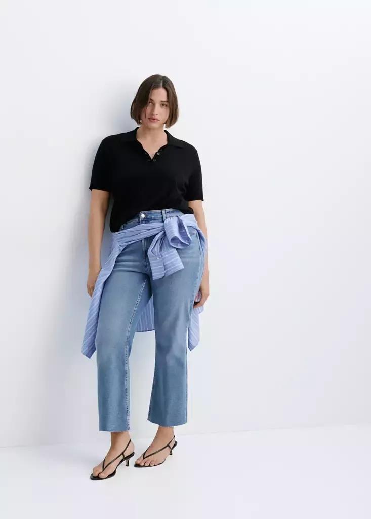 Blue Sienna Flared Cropped Jeans, Open Blue, large image number 11