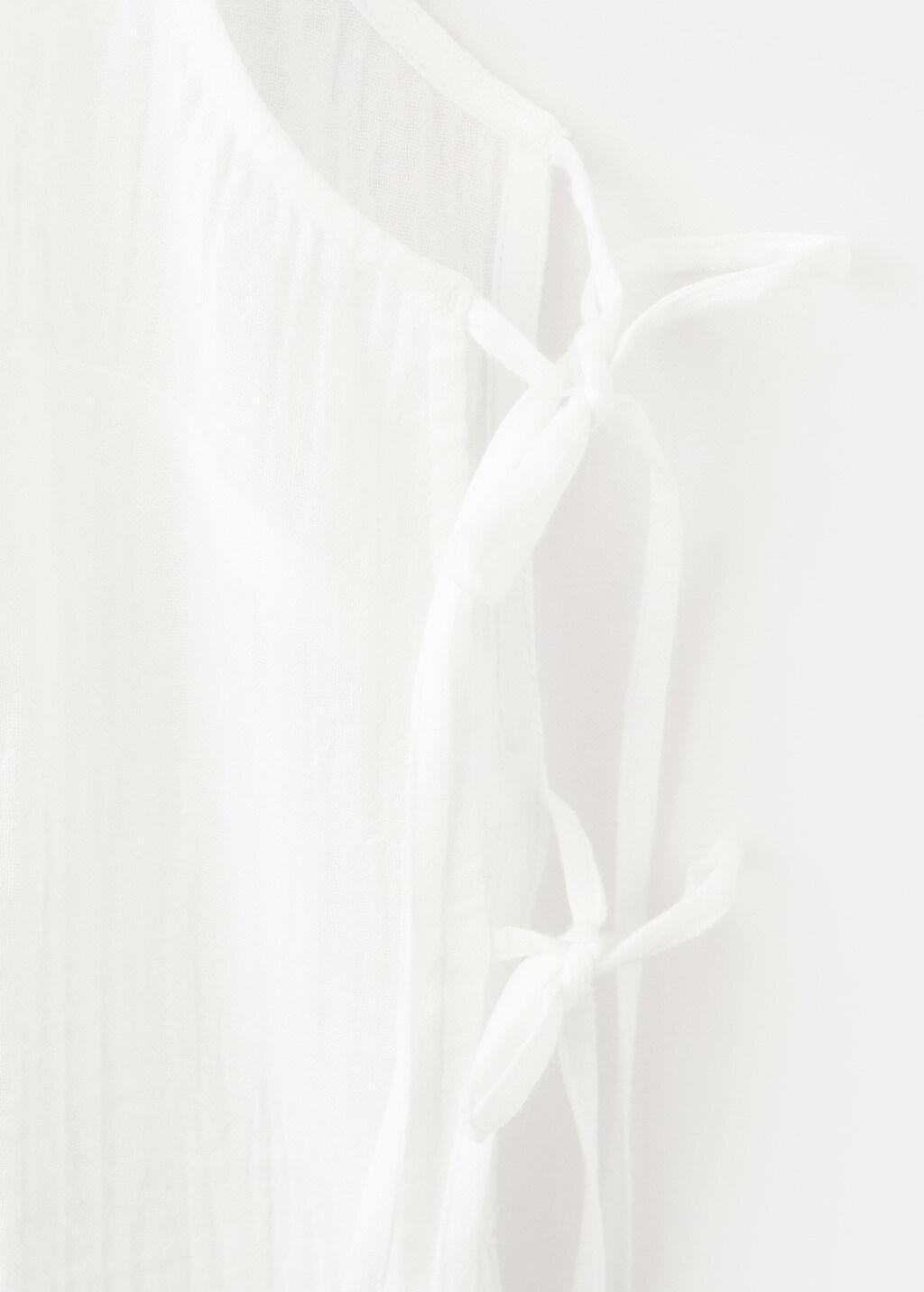 White Bambula Tie Top, White, medium