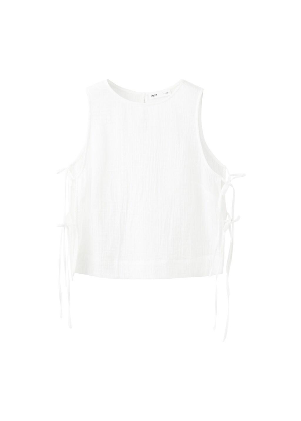 White Bambula Tie Top, White, large image number 6