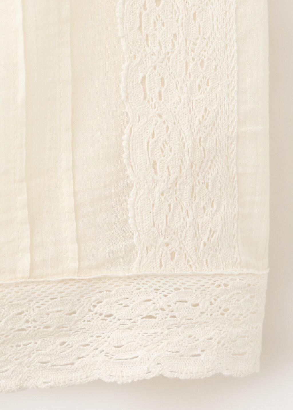 Beige Cotton Lace Blouse, Light Beige, large image number 5
