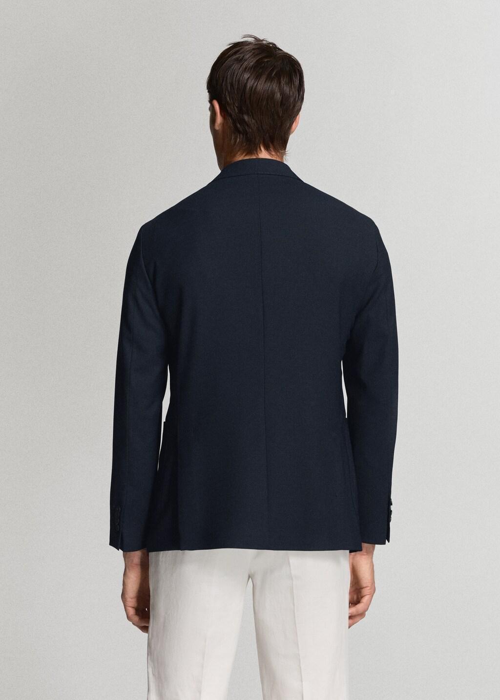 Blue Slim-Fit Jacket With Pockets, Navy, medium