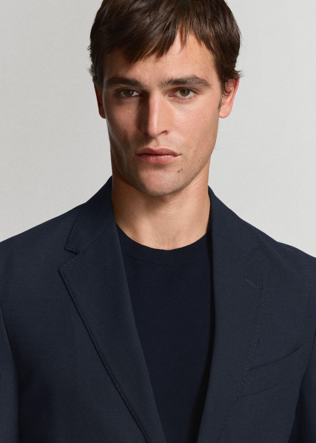 Blue Slim-Fit Jacket With Pockets, Navy, large image number 4