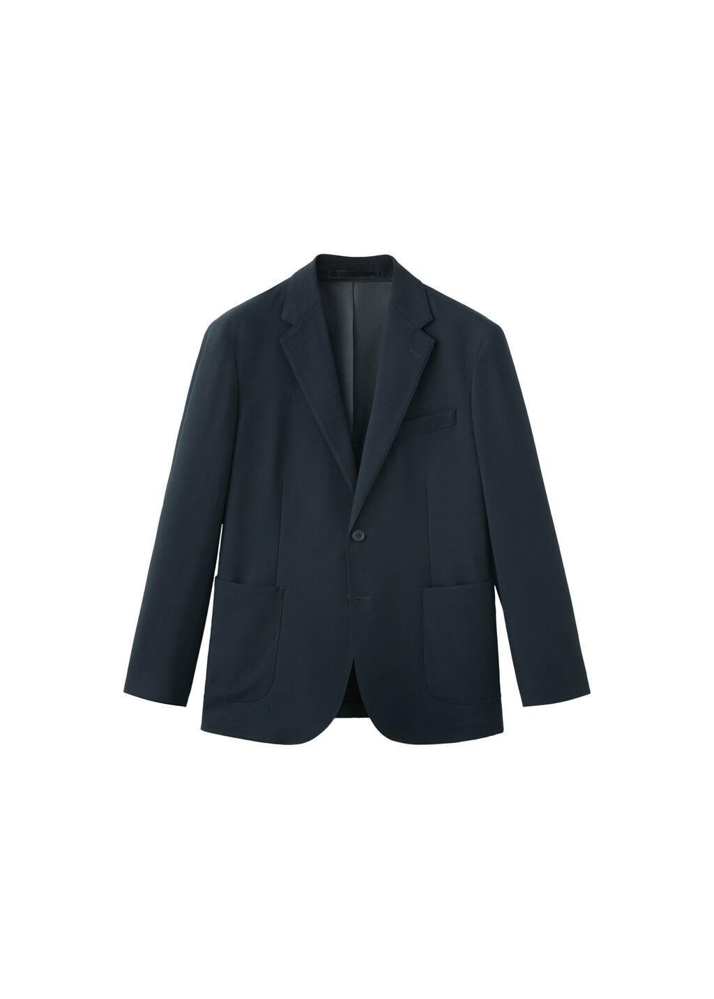 Blue Slim-Fit Jacket With Pockets, Navy, large image number 6