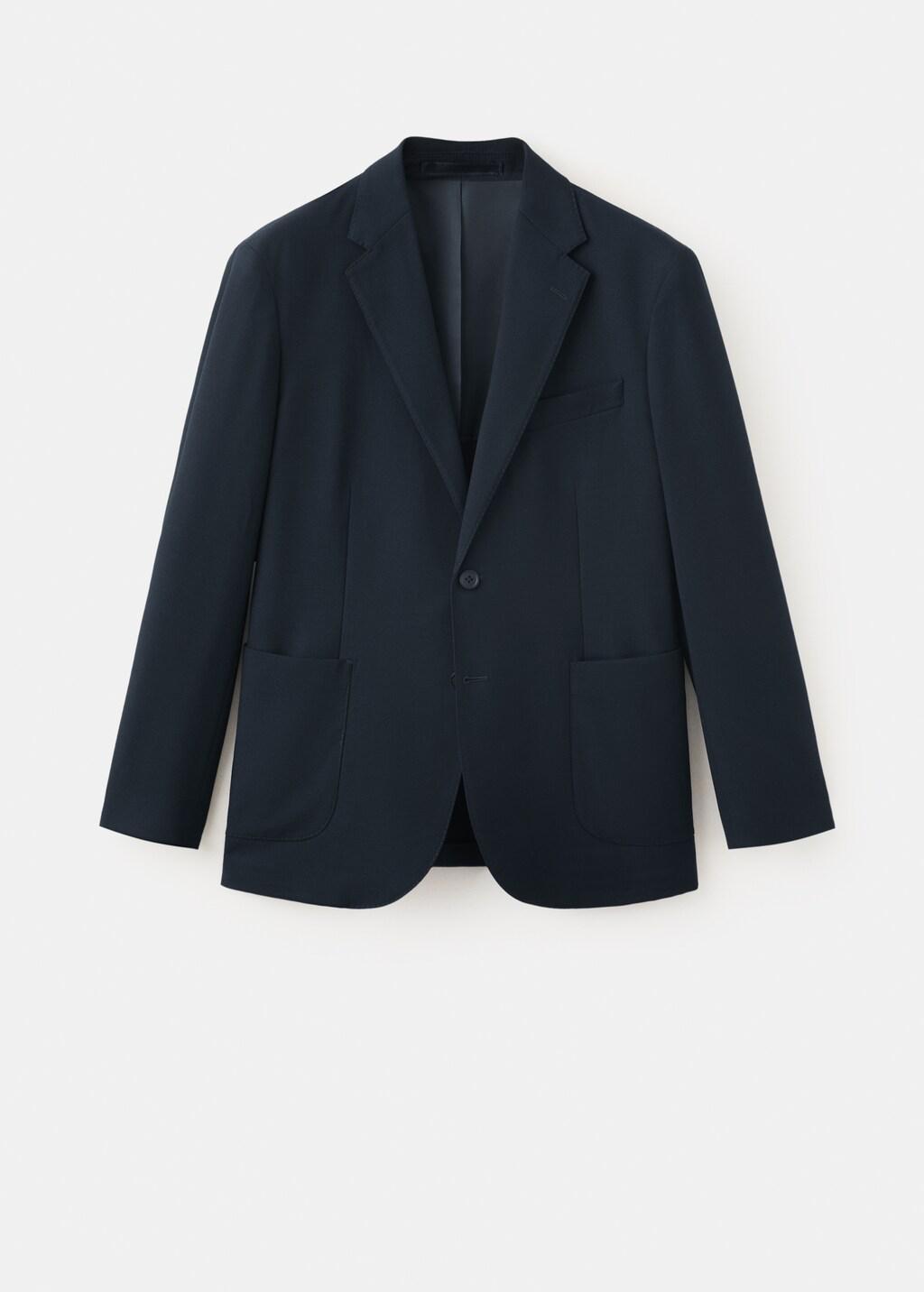 Blue Slim-Fit Jacket With Pockets, Navy, large image number 7