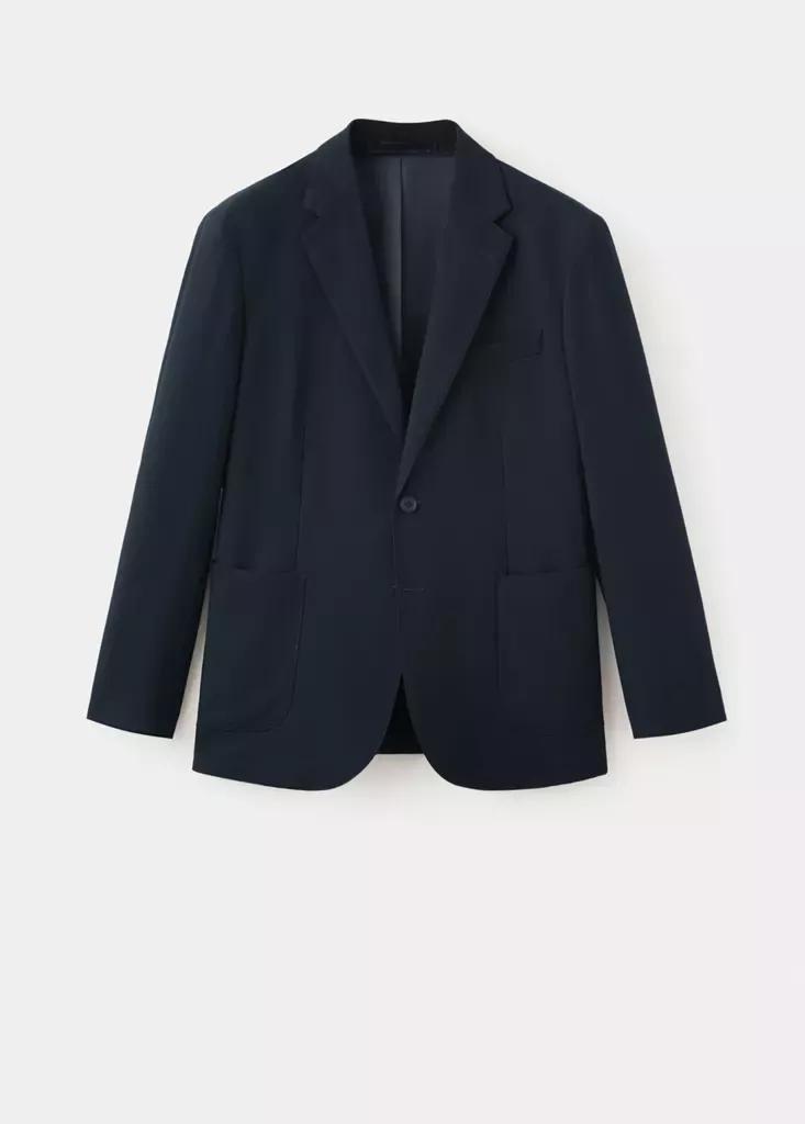 Blue Slim-Fit Jacket With Pockets, Navy, large image number 8