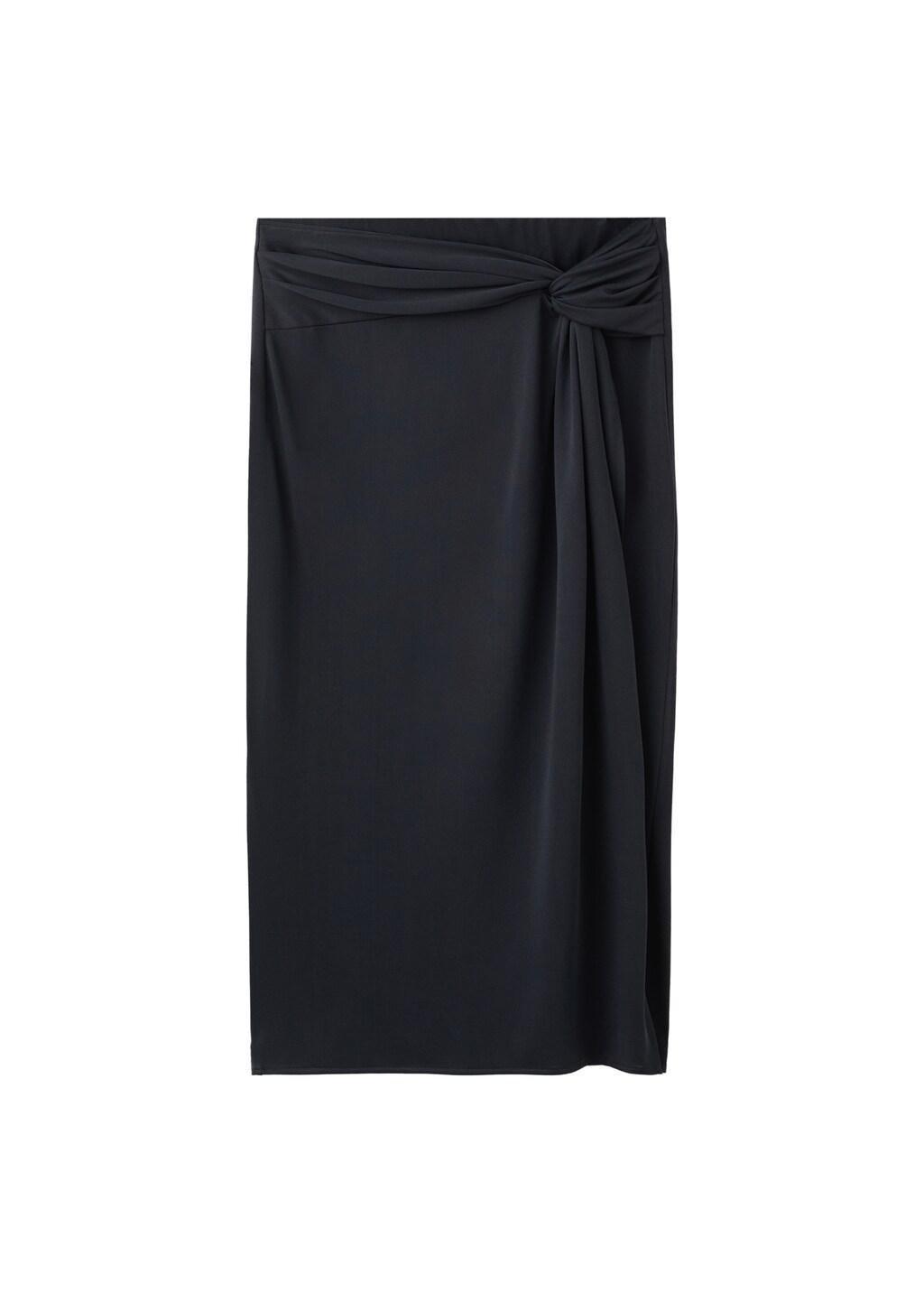 Grey Ruched Fitted Skirt, Charcoal, large image number 6