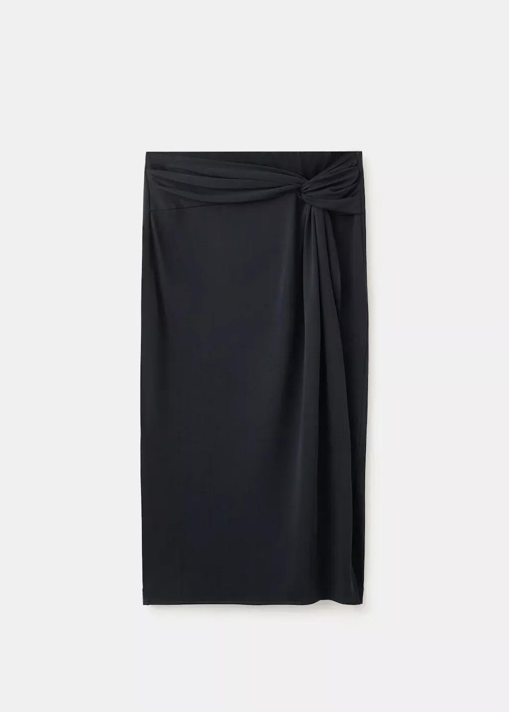 Grey Ruched Fitted Skirt, Charcoal, large image number 7