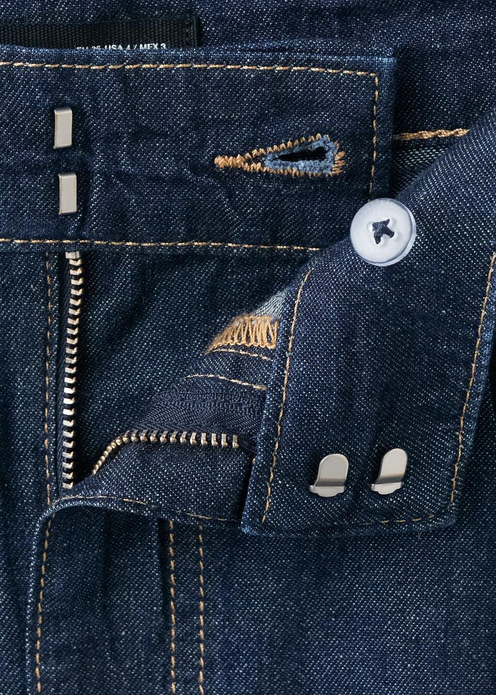 Blue Mid-Rise Denim Bermuda Shorts With Pleats, Open Blue, large image number 1