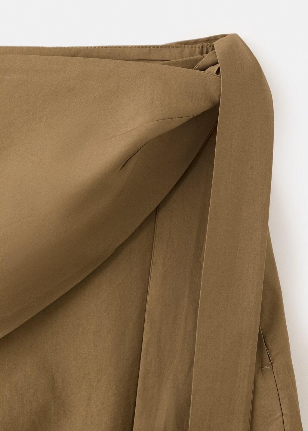 Khaki Straight-Leg Trousers With Detachable Scarf, Beige - Khaki, large image number 1