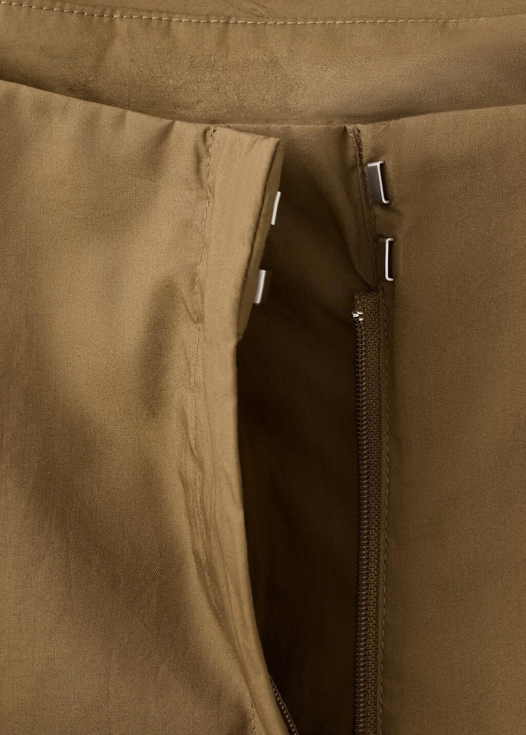 Khaki Straight-Leg Trousers With Detachable Scarf, Beige - Khaki, large image number 5