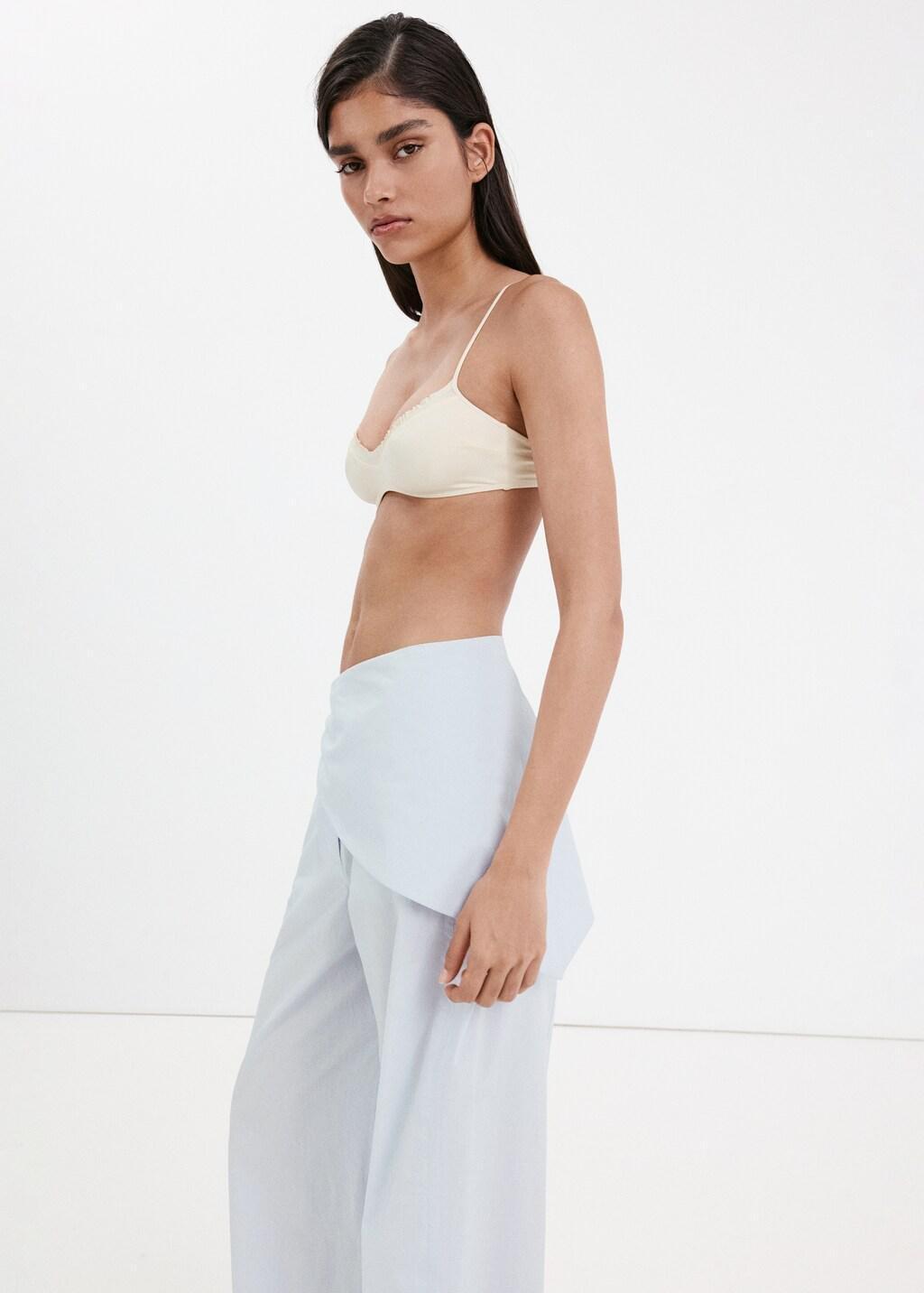 Blue Lt Pastel Straight-Leg Trousers With Detachable Scarf, Light-Pastel Blue, large image number 4