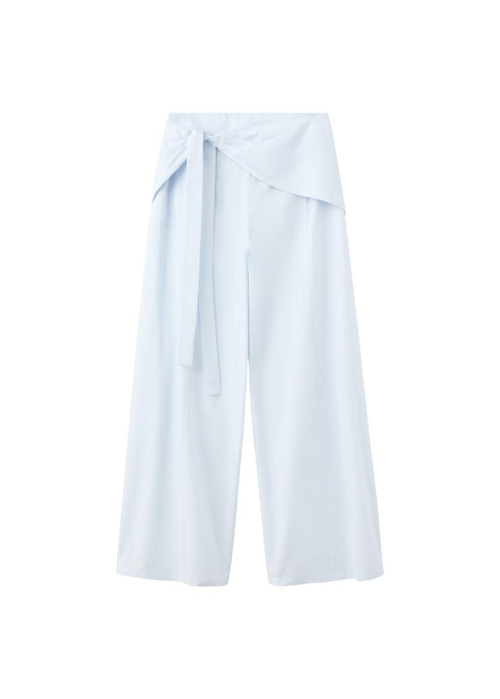 Blue Lt Pastel Straight-Leg Trousers With Detachable Scarf, Light-Pastel Blue, large image number 6