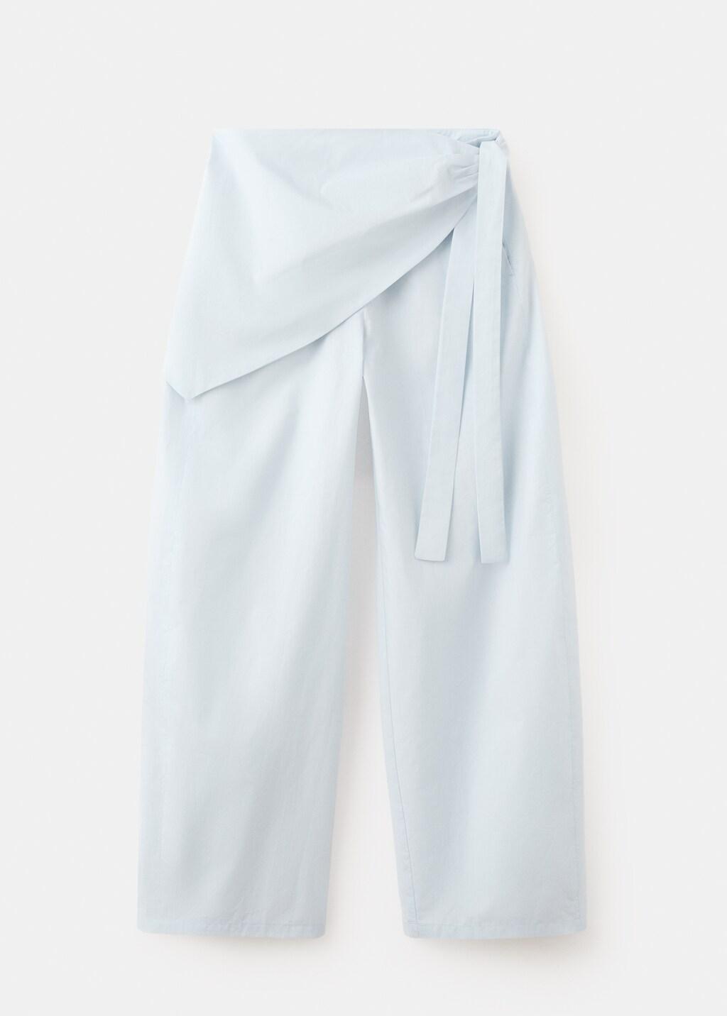 Blue Lt Pastel Straight-Leg Trousers With Detachable Scarf, Light-Pastel Blue, large image number 7