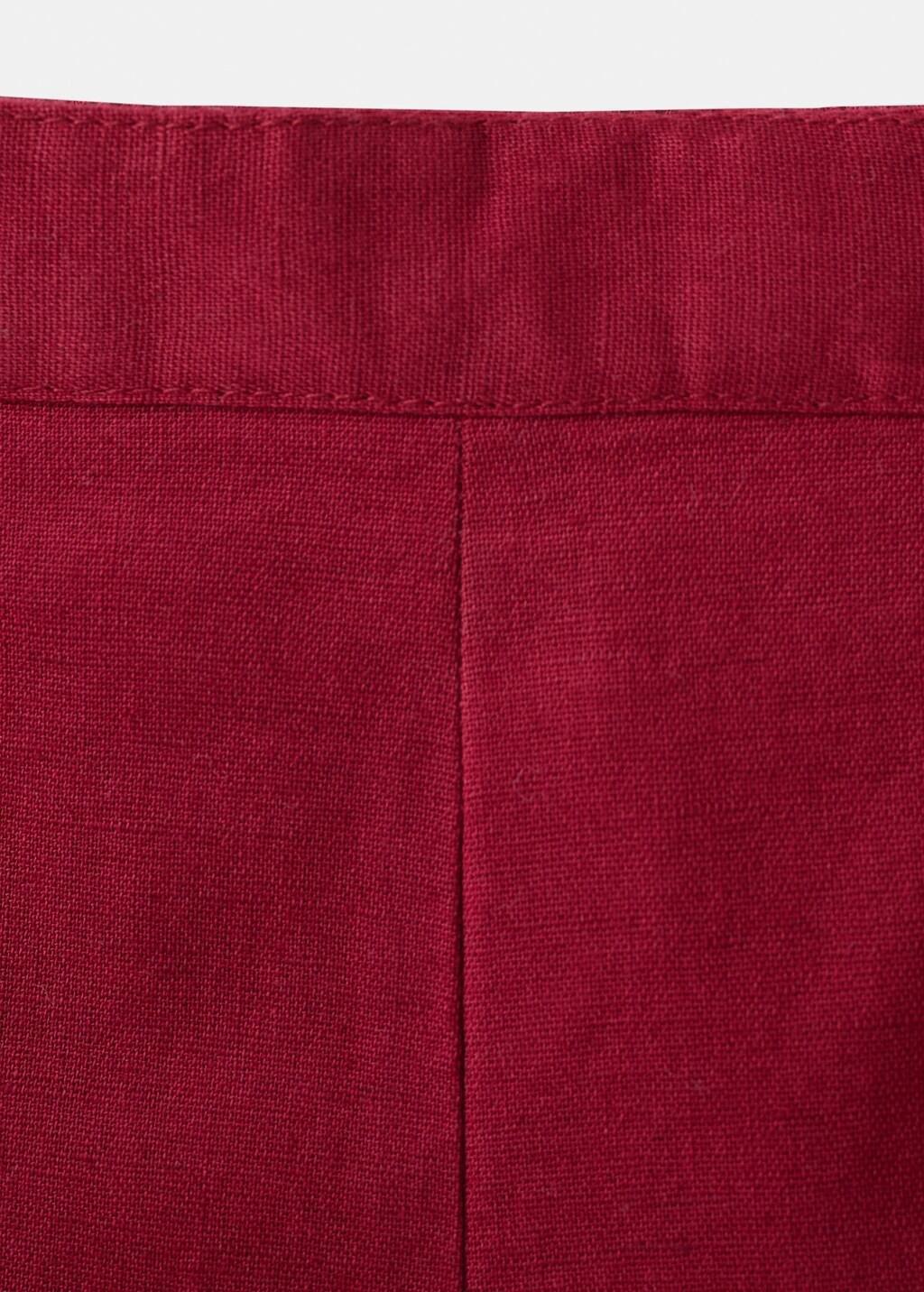 Red Short Linen Cotton Beaded, Baby Girls, Dark Red, large image number 0
