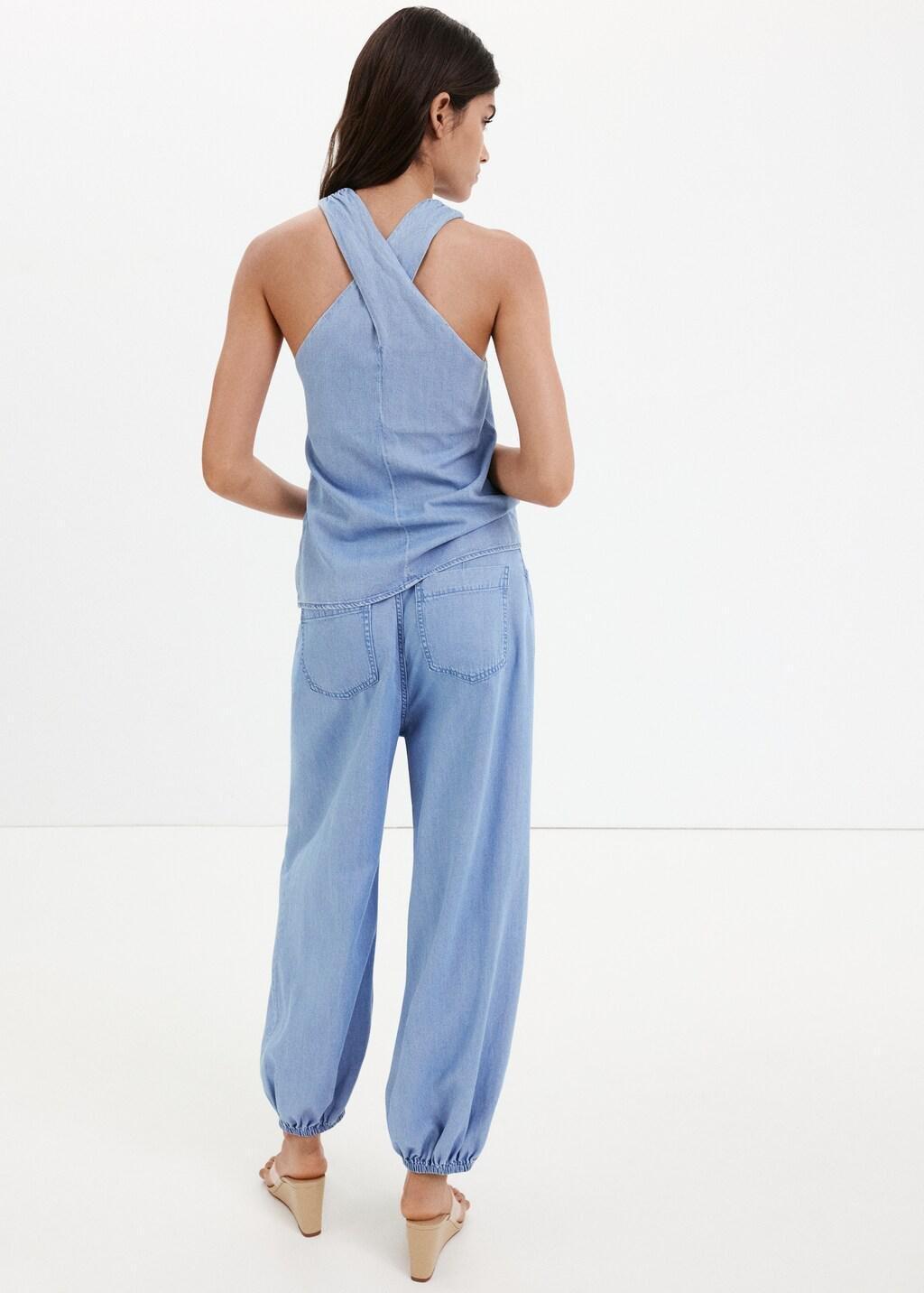Blue High-Waisted Baggy Jeans, Open Blue, medium