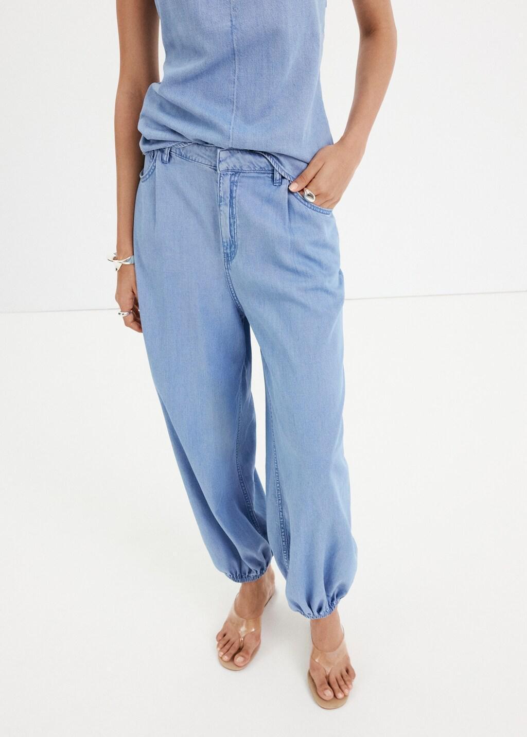 Blue High-Waisted Baggy Jeans, Open Blue, large image number 3
