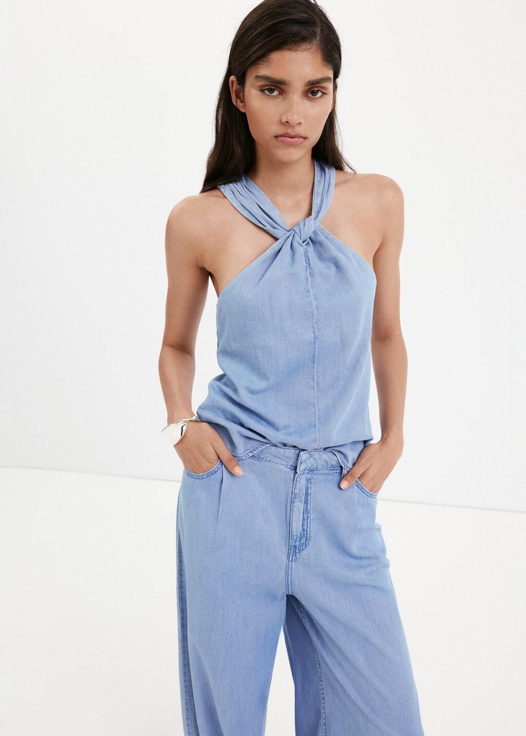 Blue High-Waisted Baggy Jeans, Open Blue, large image number 4