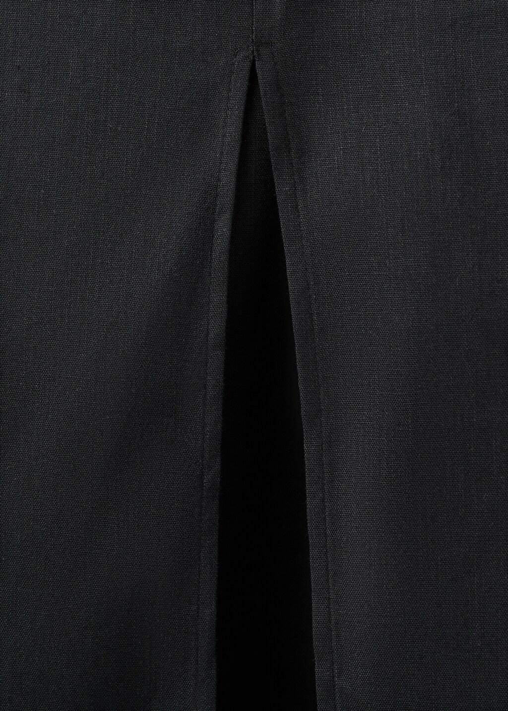 Black Midi Skirt In A Linen-Cotton Blend, Black, large image number 2