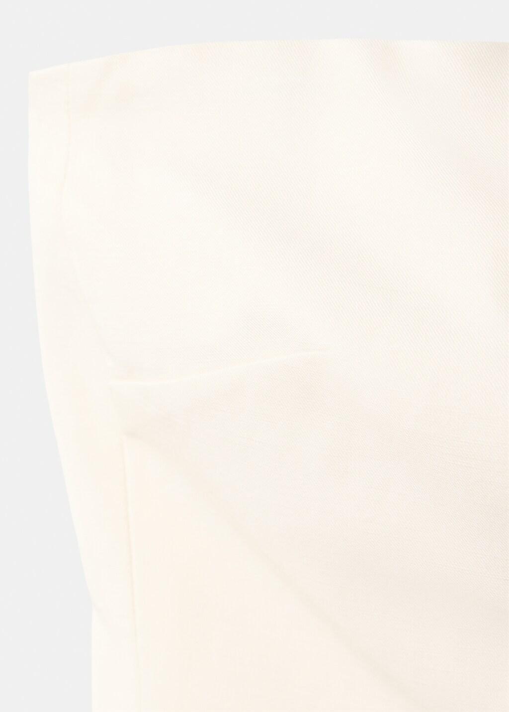 White Linen Strapless Top, Natural White, large image number 1