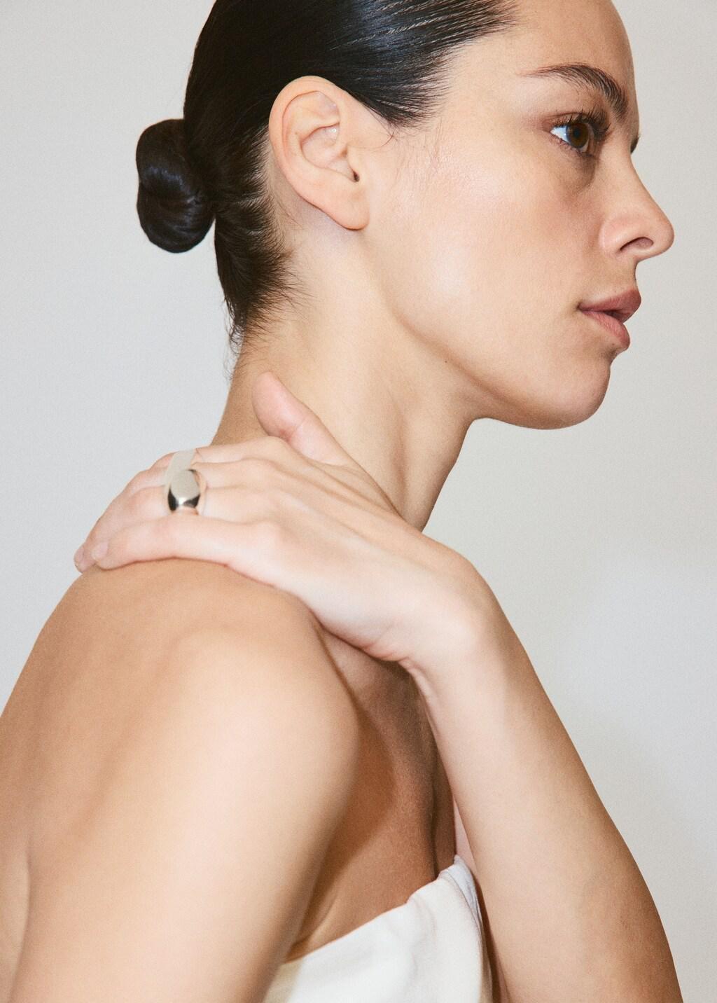 White Linen Strapless Top, Natural White, large image number 4