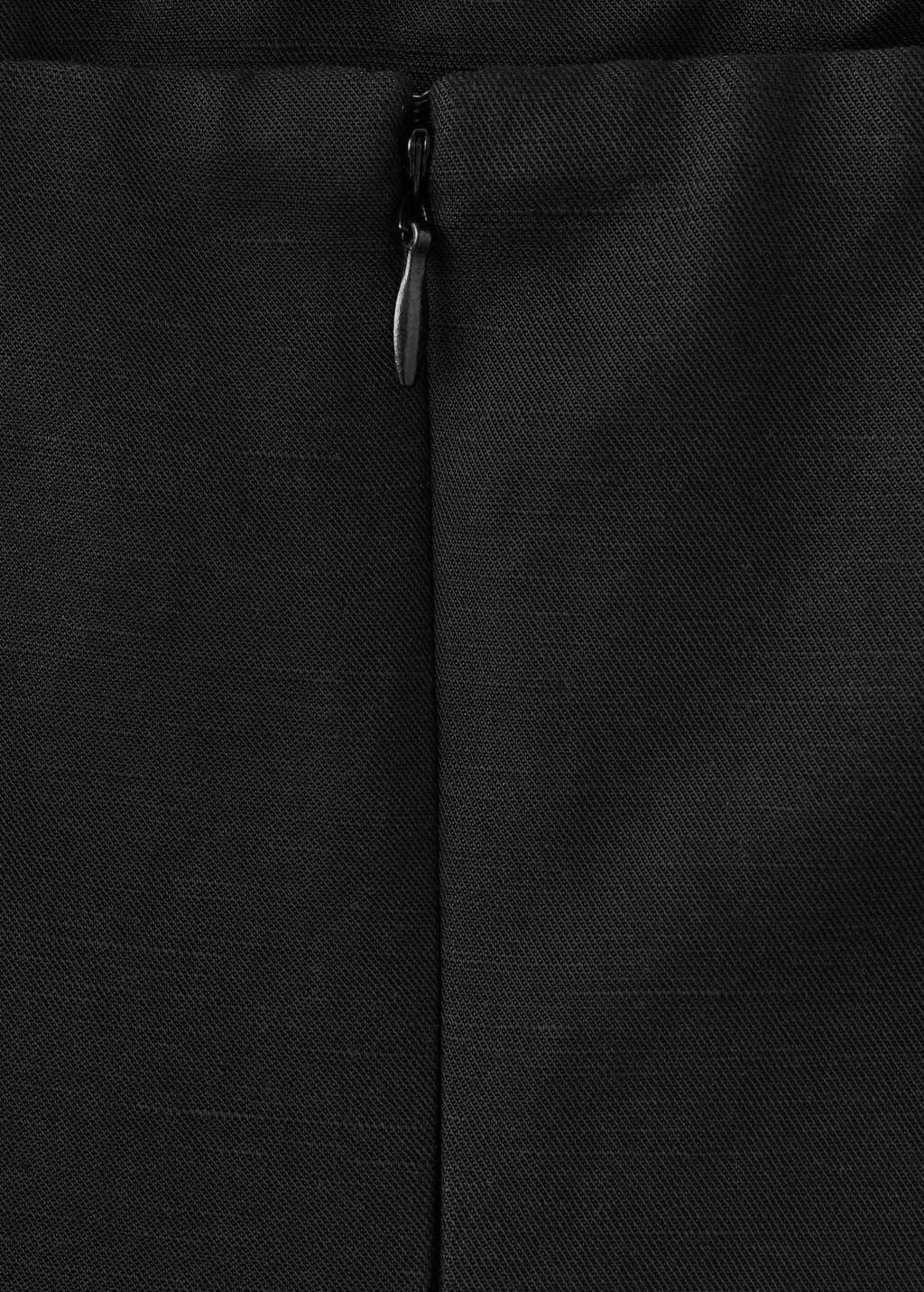 Black Linen Strapless Top, Black, large image number 1