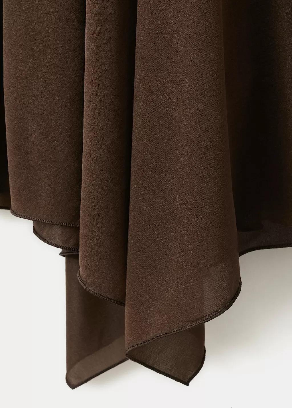 Brown Asymmetric Chiffon Skirt, Brown, large image number 5