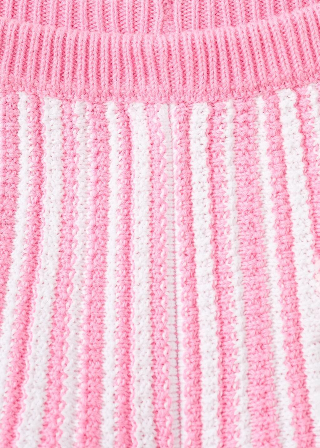 Pink Striped Crochet Shorts, Baby Girls, Pink, medium