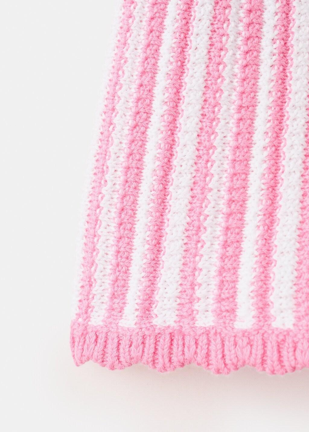 Pink Striped Crochet Shorts, Baby Girls, Pink, large image number 4