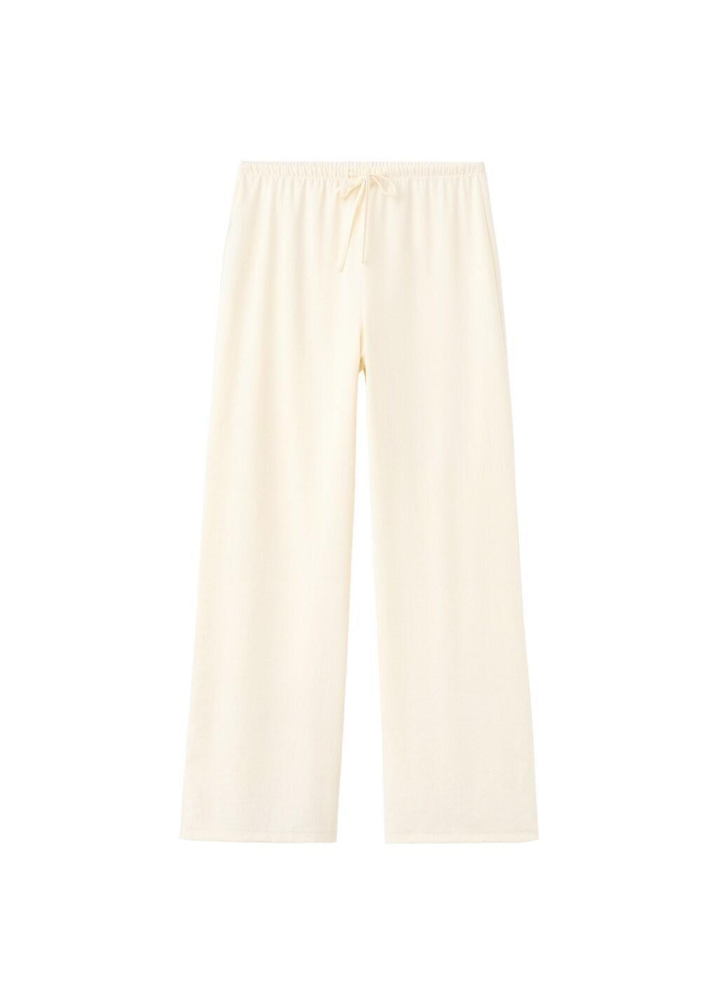 Beige Straight Mid-Rise Trousers, Light Beige, large image number 6