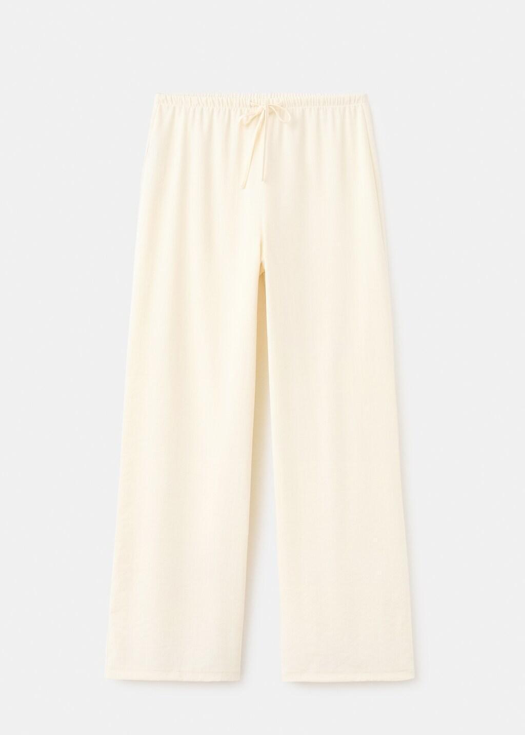 Beige Straight Mid-Rise Trousers, Light Beige, large image number 7