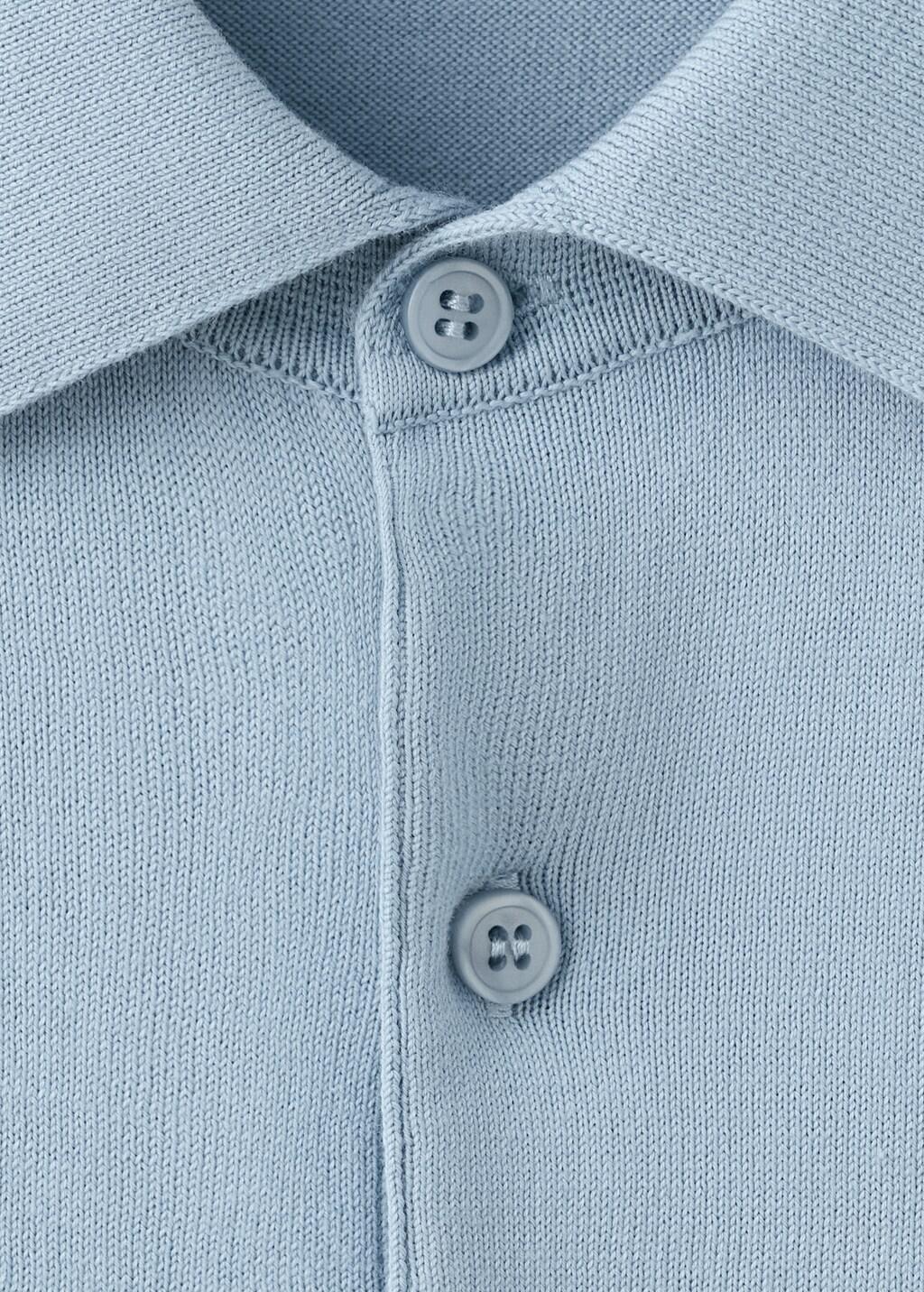 Turquoise 100% Cotton Fine Knit Polo, Turquoise - Aqua, large image number 1