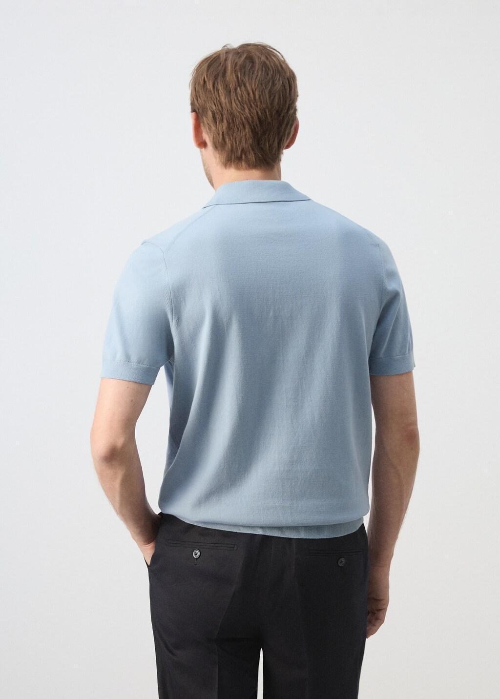 Turquoise 100% Cotton Fine Knit Polo, Turquoise - Aqua, large image number 2