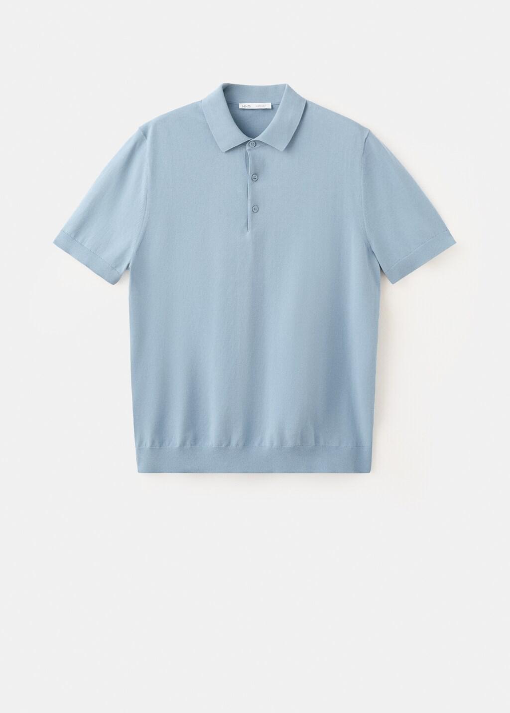 Turquoise 100% Cotton Fine Knit Polo, Turquoise - Aqua, large image number 7