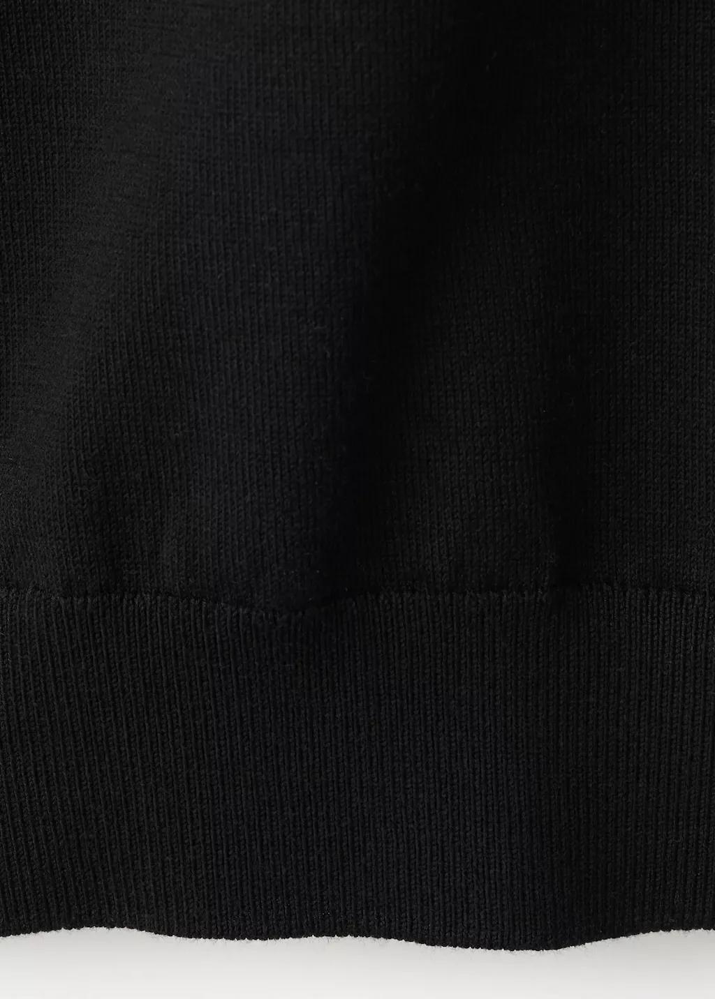 BLACK 100% cotton fine knit polo, Black, large image number 5