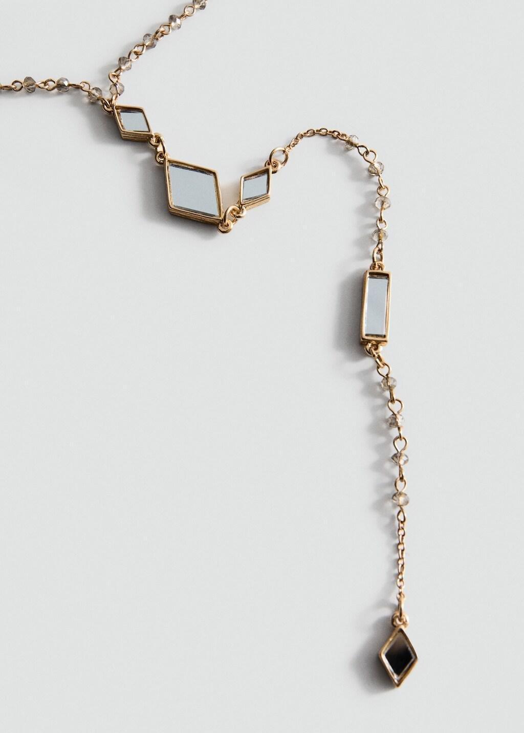 Gold Crystal Pendant Necklace, Gold, medium