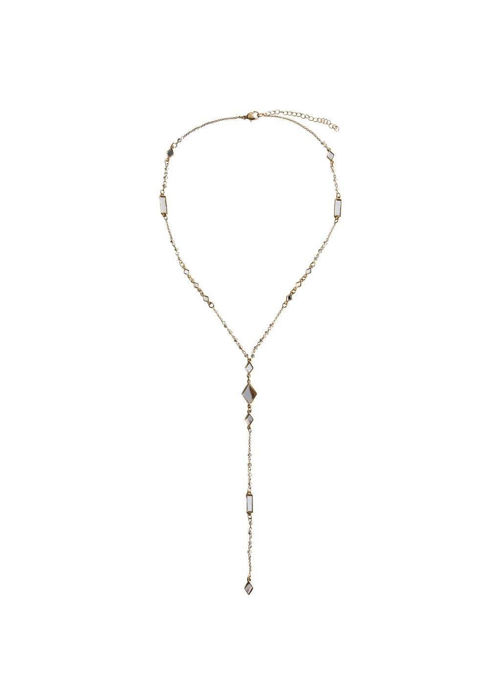 Gold Crystal Pendant Necklace, Gold, medium