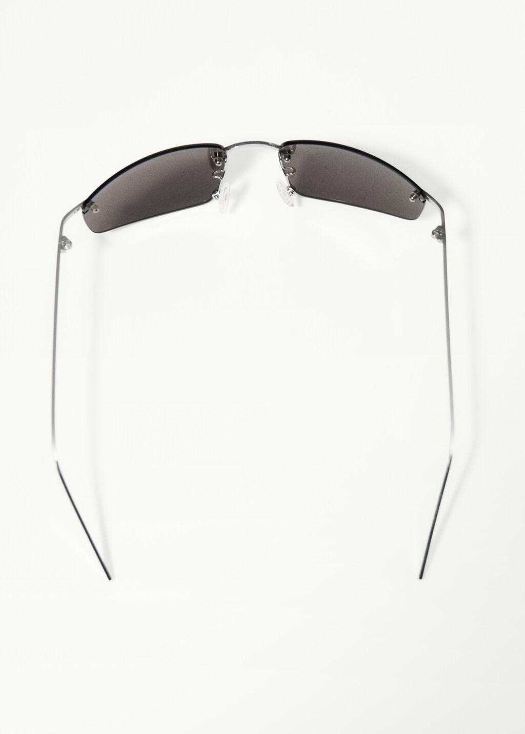 Silver Rimless Mirrored Sunglasses, Silver, large image number 2