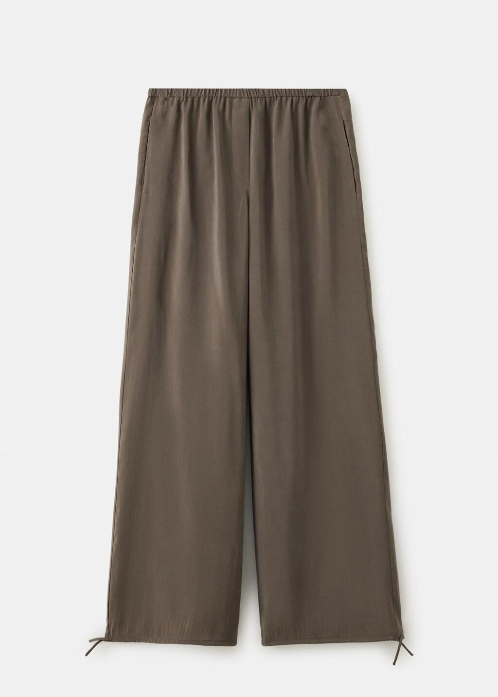 DARK BROWN Elastic waist harem pants, Dark Brown, large image number 0
