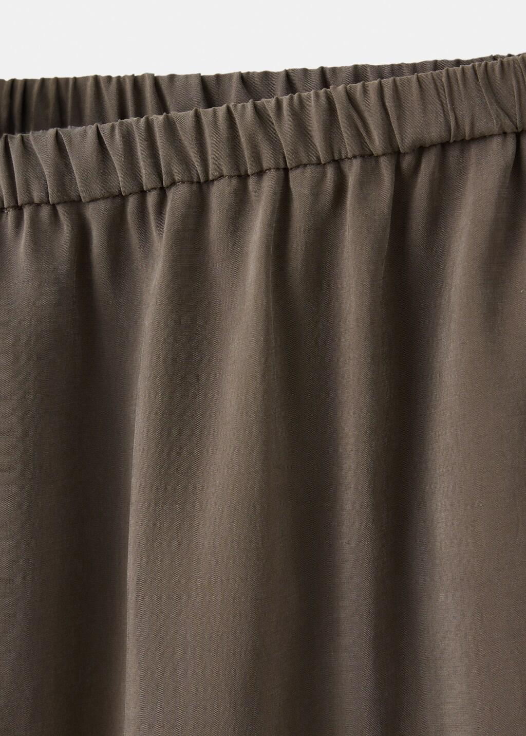 DARK BROWN Elastic waist harem pants, Dark Brown, large image number 1