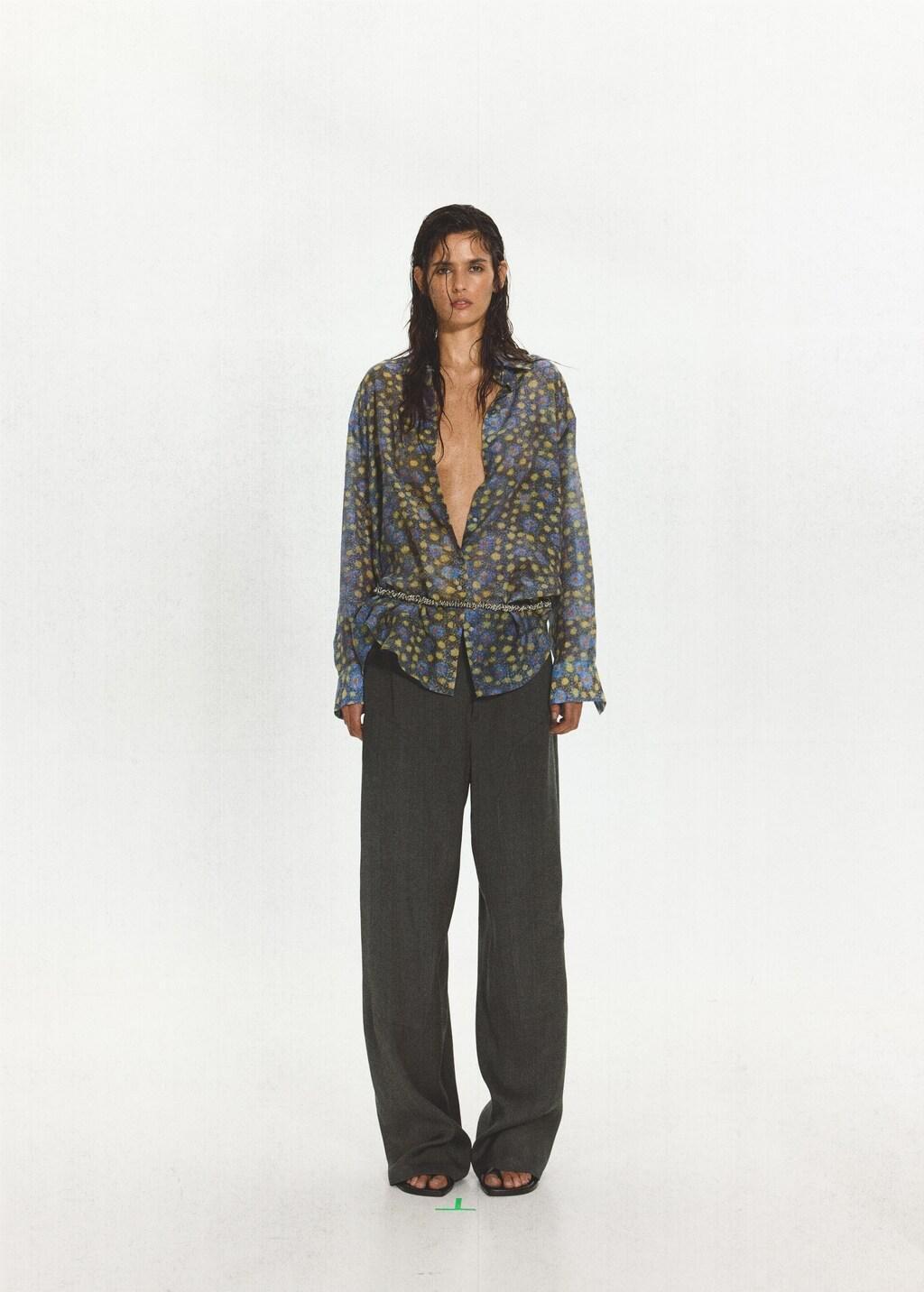 BLACK Straight-leg suit trousers with stitching details, Black, large image number 0