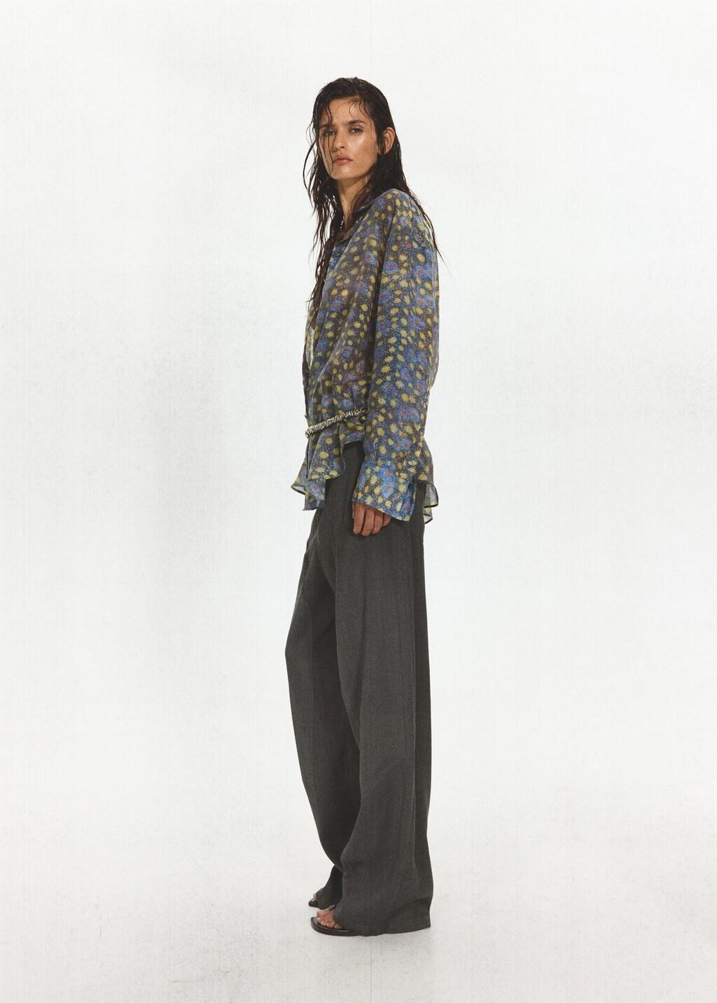 BLACK Straight-leg suit trousers with stitching details, Black, large image number 4